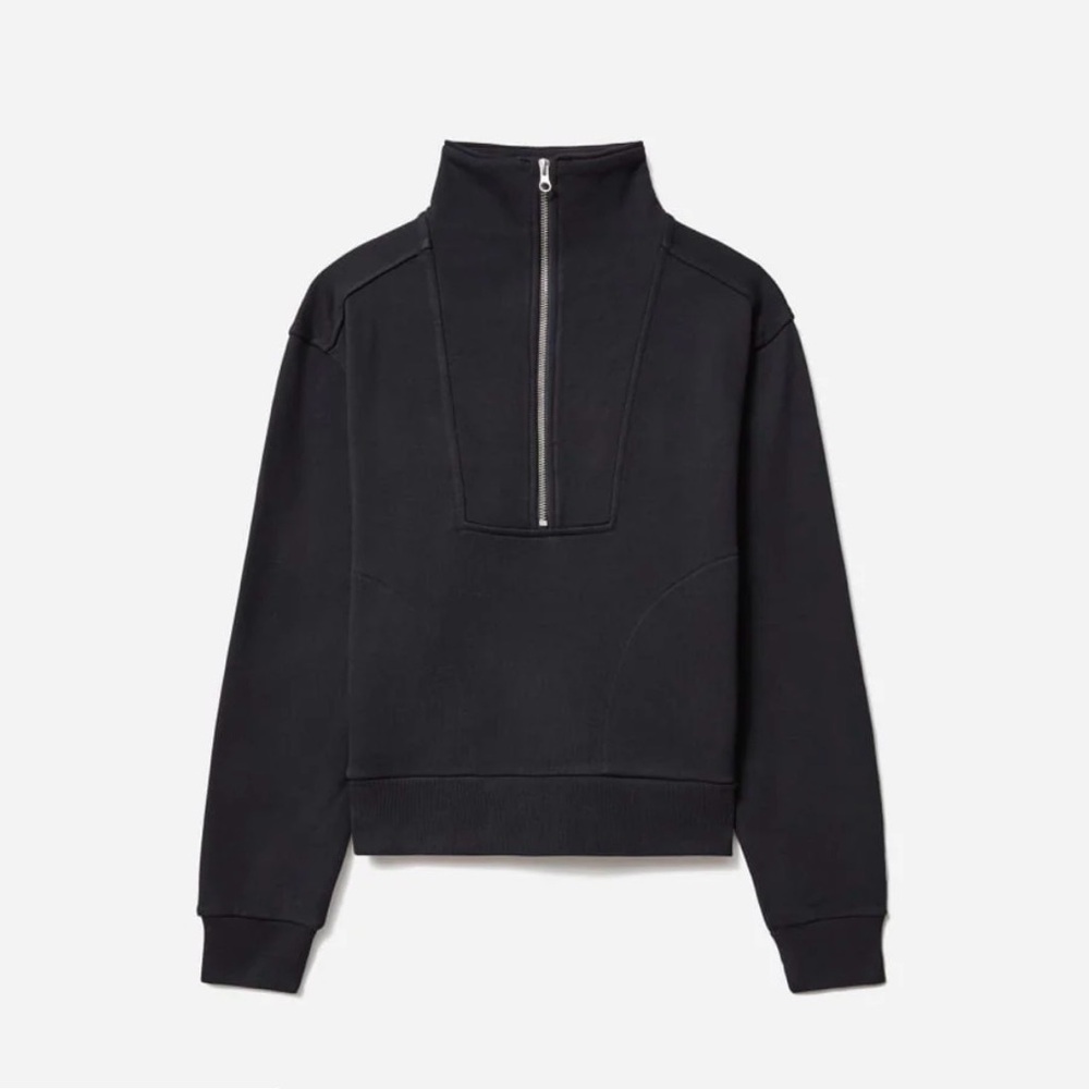 Everlane The Track Black Half-Zip Sweater